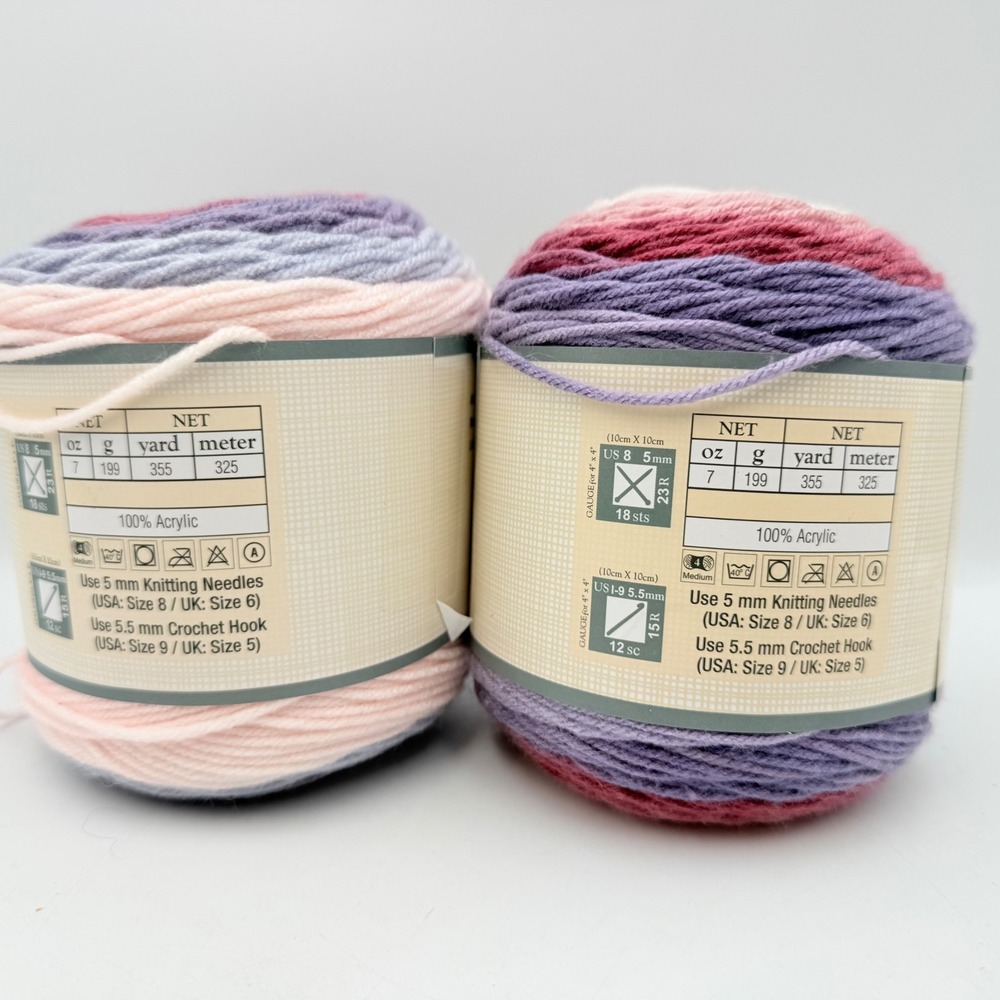 Lot of 2 Yarn Bee Sugarwheel Gimme Cobbler 64 Medium Acrylic Yarn 710 Yards - Picture 3 of 3